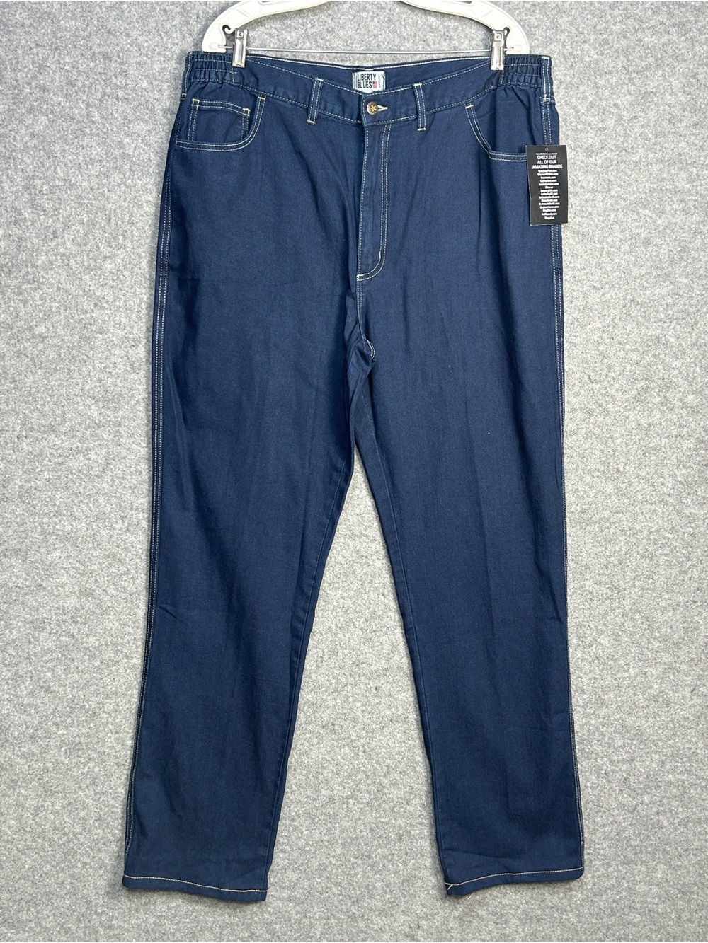 Liberty Blues Classic Men's 40 Dark Blue Straight Relaxed Dad-Jeans Y2K Work New